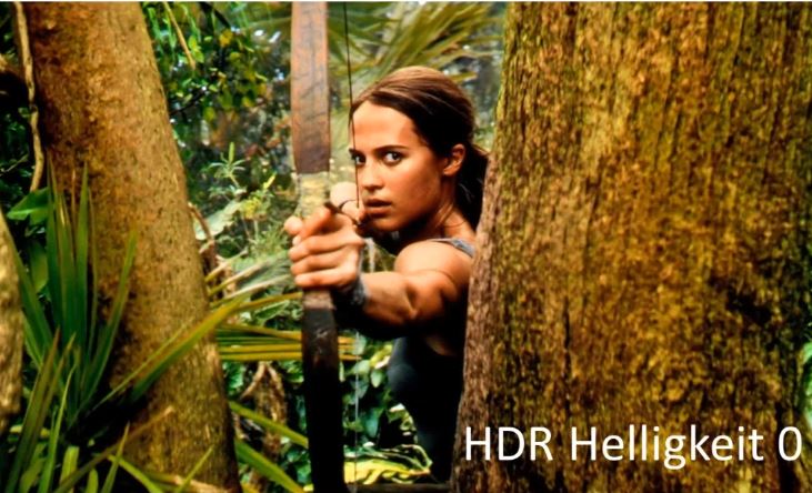 Lara Croft bei einer HDR Helligkeit von 0