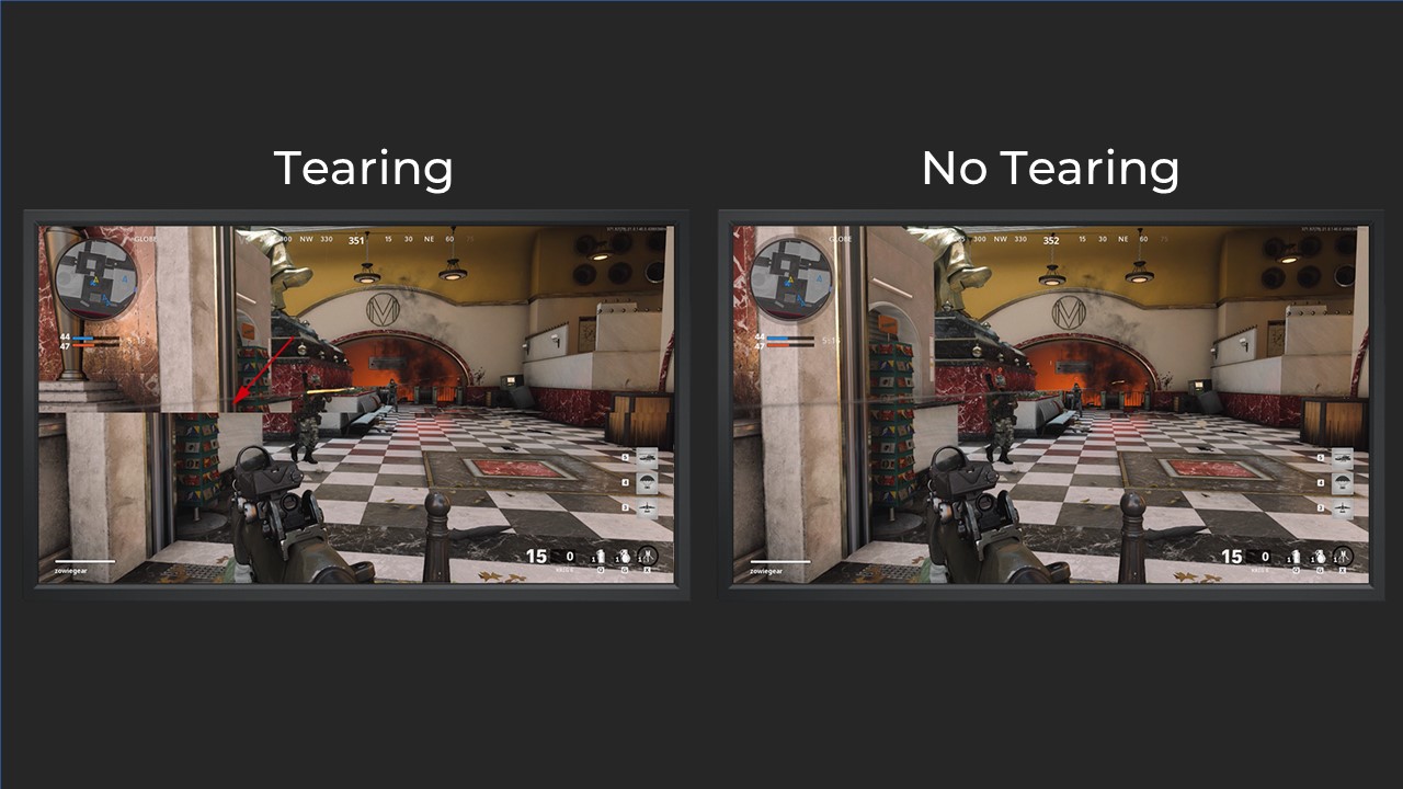 screen tearing vs no tearing